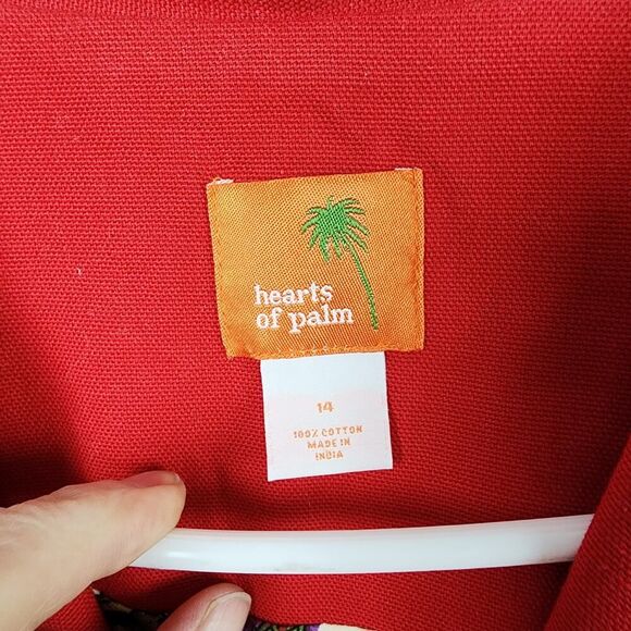 Hearts of Palm Embroidered Blazer Jacket Red Size 14 - Picture 3 of 9